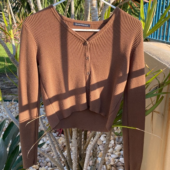 Brandy Melville Tops - Brandy Melville Brown Shannon Cardigan